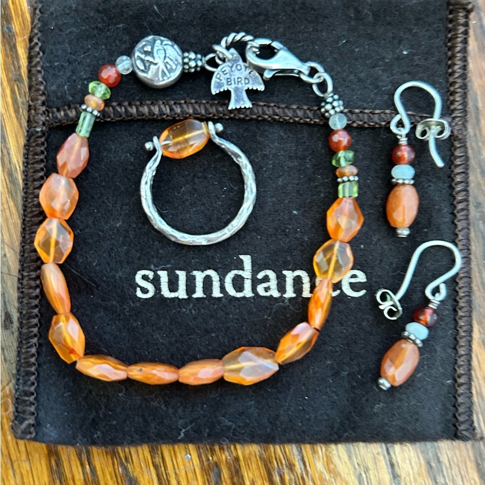 Sundance 925 Carnelian Beaded Set